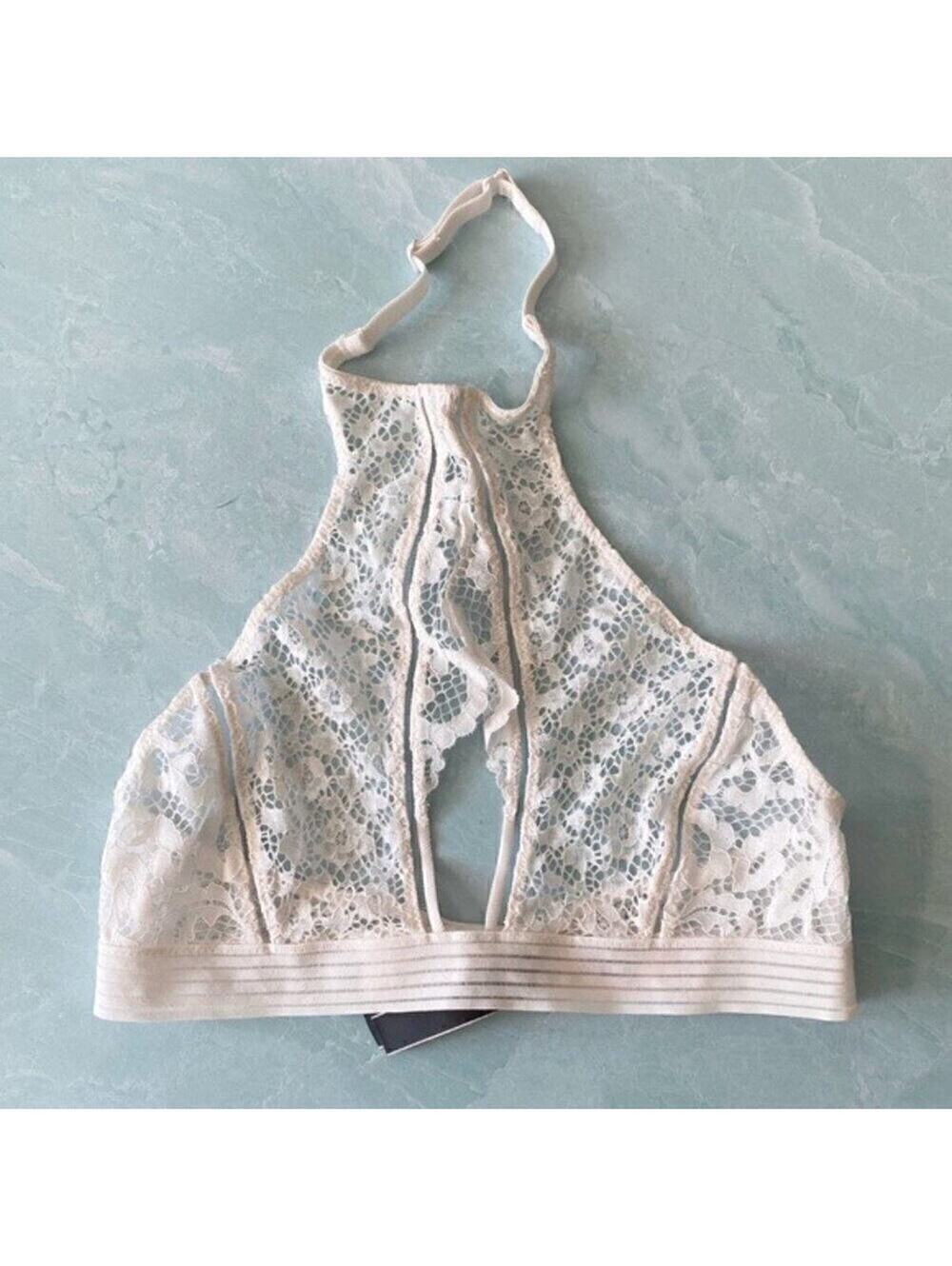Victoria's Secret white lace halter bralette S NWT